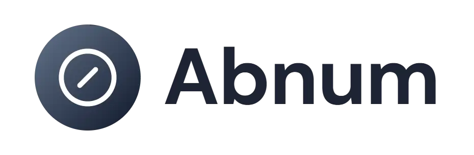 Abnum logo concept: a no-symbol icon beside the Abnum wordmark