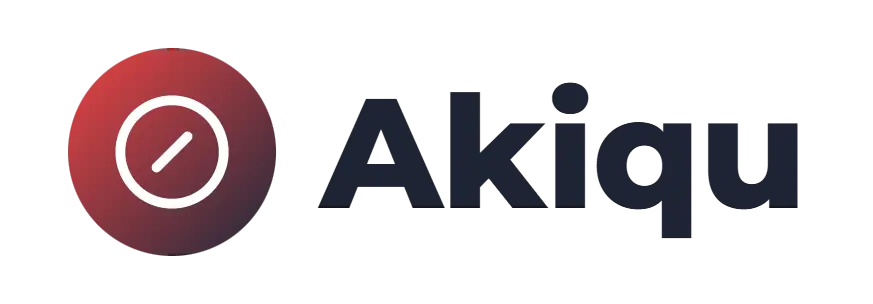 Akiqu logo concept: a no-symbol icon beside the Akiqu wordmark
