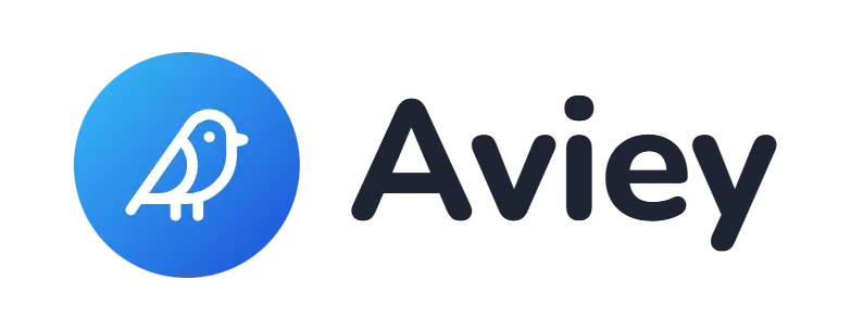 Aviey logo concept: a bird icon beside the Aviey wordmark