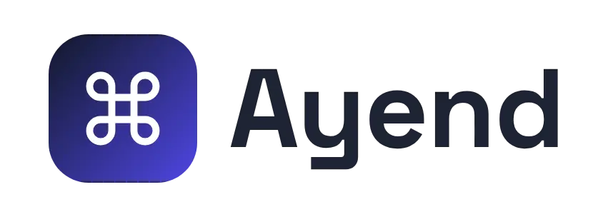Ayend logo concept: a command-key icon beside the Ayend wordmark