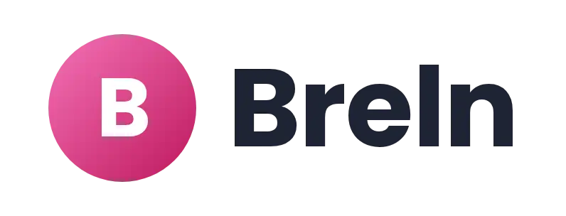 Breln logo concept: a letter “B” mark beside the Breln wordmark