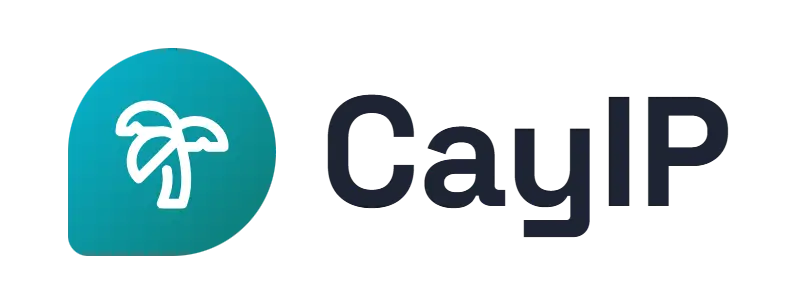 CayIP logo concept: a palm-tree icon beside the CayIP wordmark