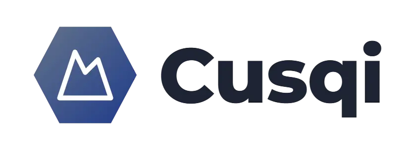 Cusqi logo concept: a mountain icon beside the Cusqi wordmark