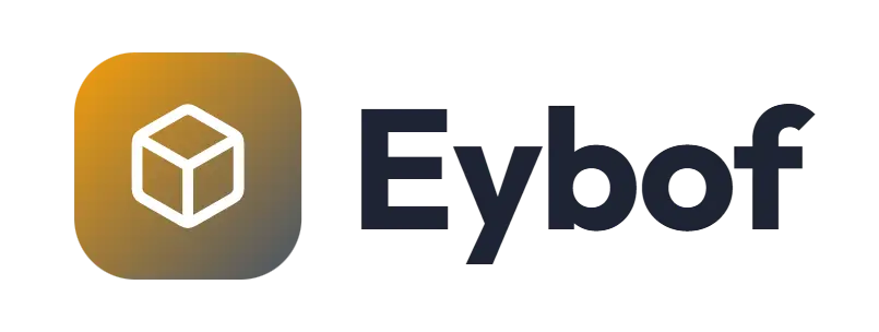 Eybof logo concept: a box icon beside the Eybof wordmark