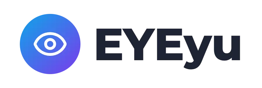 EYEyu logo concept: an eye icon beside the EYEyu wordmark
