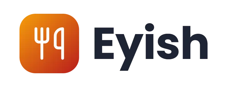Eyish logo concept: a fork-and-knife icon beside the Eyish wordmark