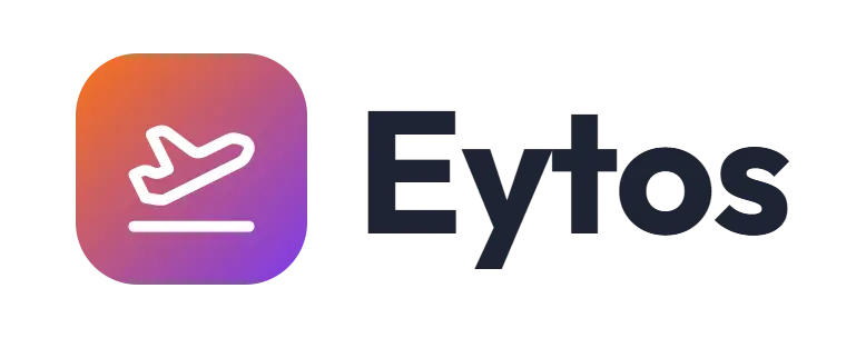 Eytos logo concept: a plane icon beside the Eytos wordmark