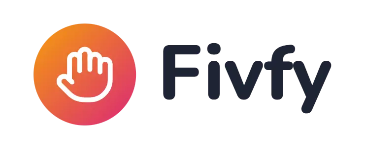 Fivfy logo concept: a hand icon beside the Fivfy wordmark