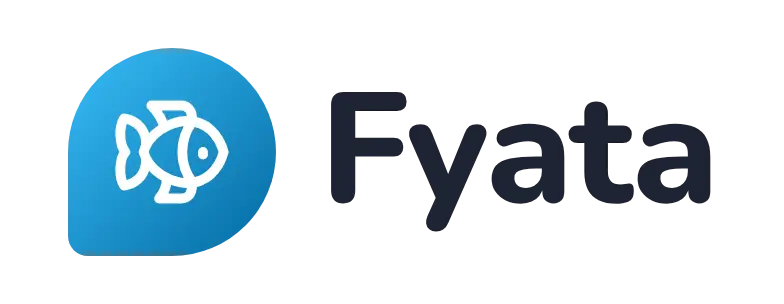 Fyata logo concept: a fish icon beside the Fyata wordmark
