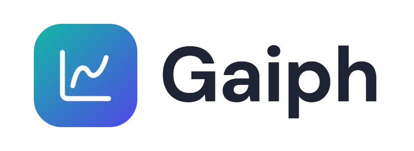 Gaiph logo concept: a line-chart icon beside the Gaiph wordmark