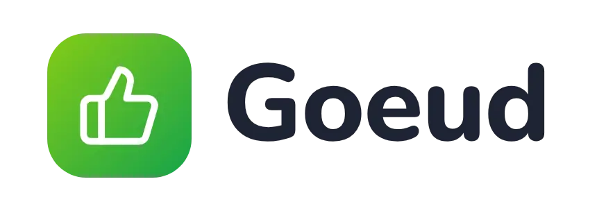 Goeud logo concept: a thumbs-up icon beside the Goeud wordmark
