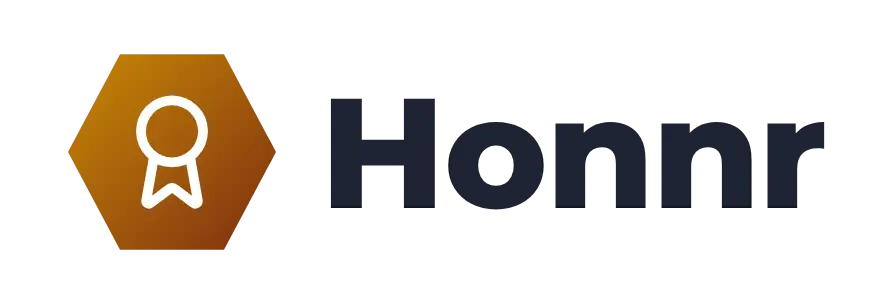 Honnr logo concept: an award-ribbon icon beside the Honnr wordmark