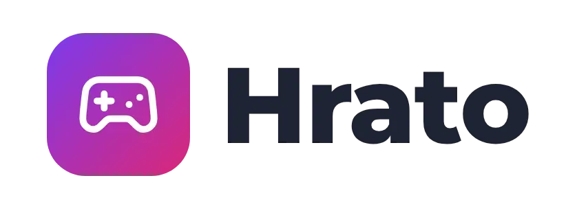 Hrato logo concept: a game-controller icon beside the Hrato wordmark