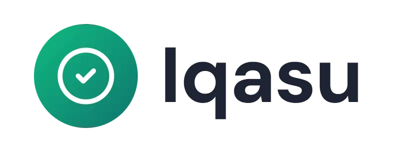 Iqasu logo concept: a check-mark icon beside the Iqasu wordmark