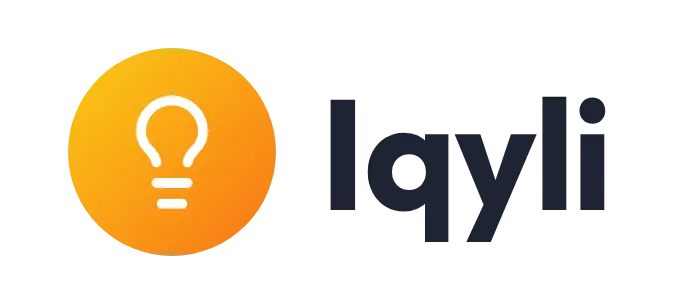 Iqyli logo concept: a light-bulb icon beside the Iqyli wordmark