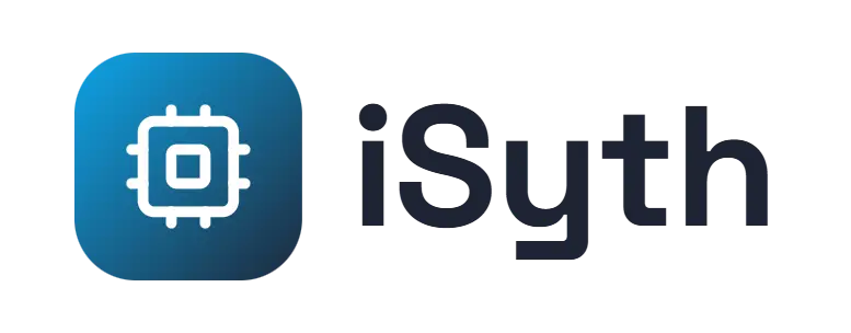 iSyth logo concept: a microchip icon beside the iSyth wordmark