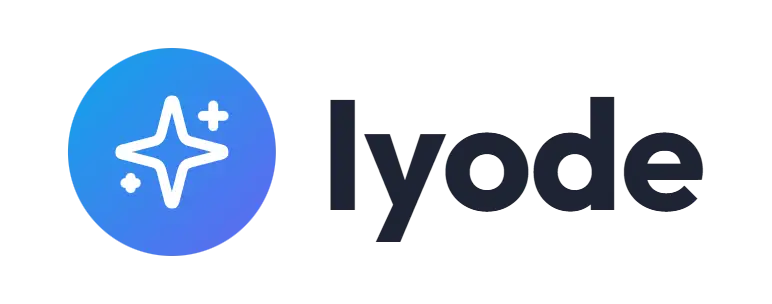 Iyode logo concept: a sparkle icon beside the Iyode wordmark