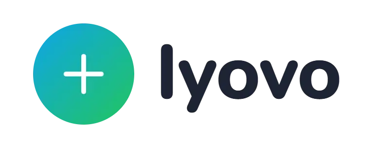 Iyovo logo concept: a plus icon beside the Iyovo wordmark