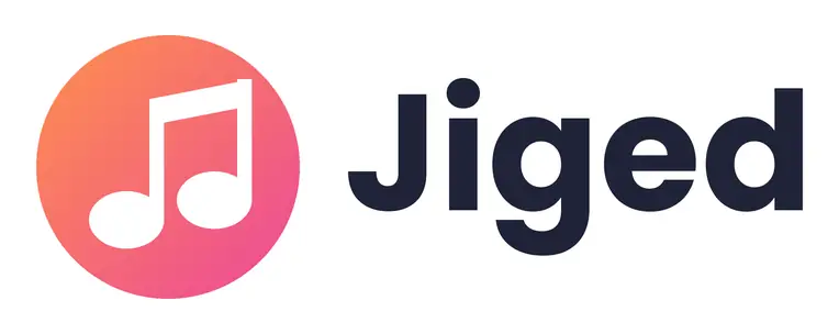 Jiged logo concept: a musical-note icon beside the Jiged wordmark