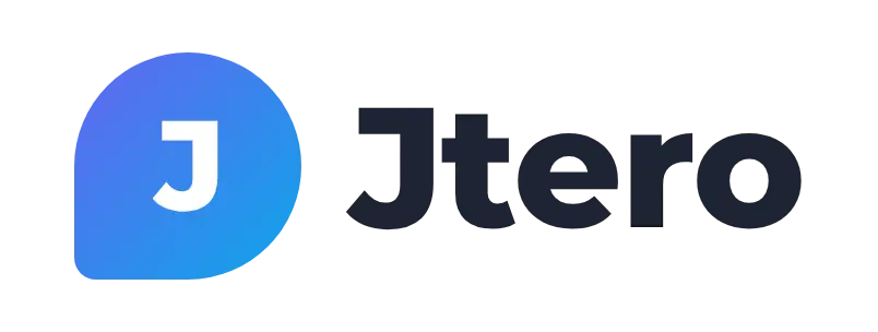 Jtero logo concept: a letter “J” mark beside the Jtero wordmark