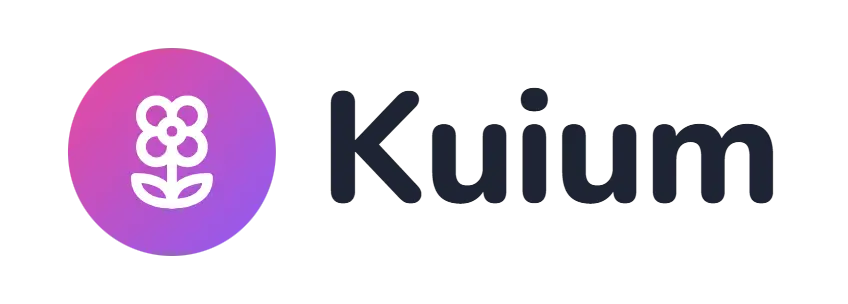 Kuium logo concept: a flower icon beside the Kuium wordmark