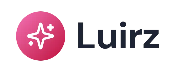 Luirz logo concept: a sparkle icon beside the Luirz wordmark