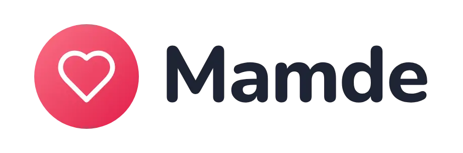 Mamde logo concept: a heart icon beside the Mamde wordmark
