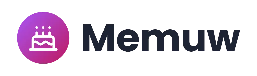 Memuw logo concept: a cake icon beside the Memuw wordmark