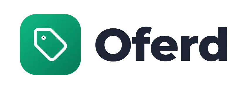 Oferd logo concept: a price-tag icon beside the Oferd wordmark