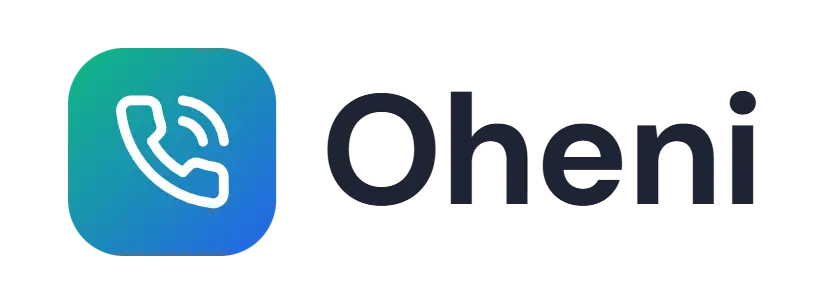 Oheni logo concept: a phone icon beside the Oheni wordmark