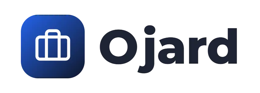 Ojard logo concept: a briefcase icon beside the Ojard wordmark