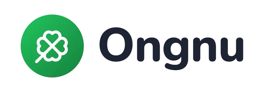 Ongnu logo concept: a clover icon beside the Ongnu wordmark
