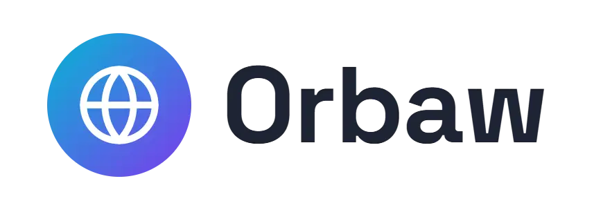 Orbaw logo concept: a globe icon beside the Orbaw wordmark