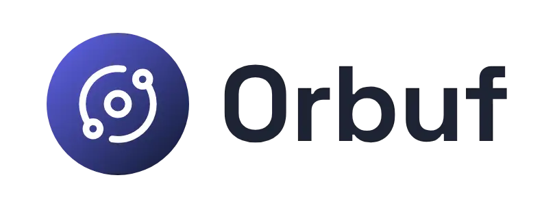Orbuf logo concept: an orbit icon beside the Orbuf wordmark