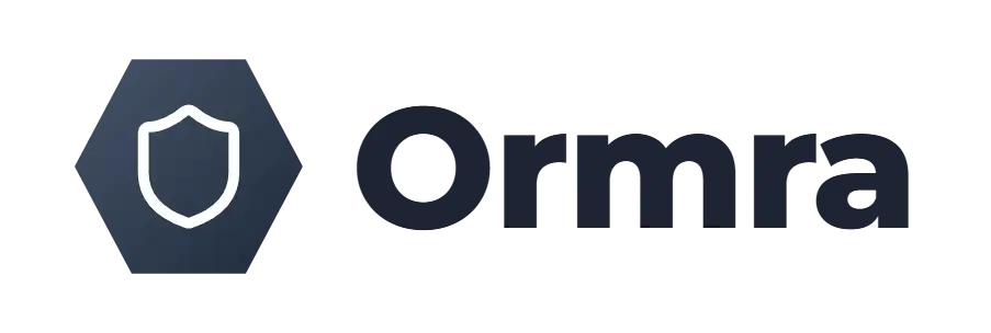 Ormra logo concept: a shield icon beside the Ormra wordmark