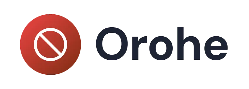 Orohe logo concept: a prohibited-sign icon beside the Orohe wordmark