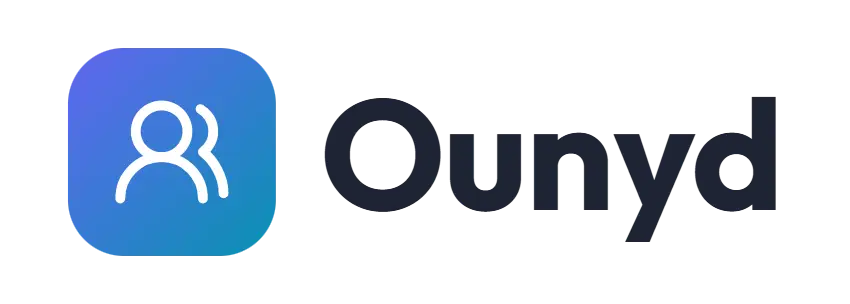 Ounyd logo concept: a people icon beside the Ounyd wordmark