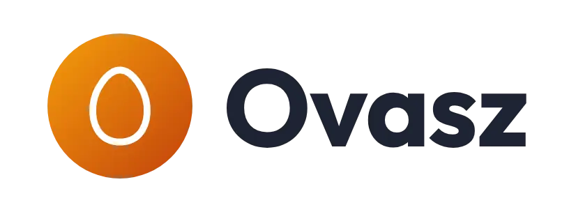 Ovasz logo concept: an egg icon beside the Ovasz wordmark