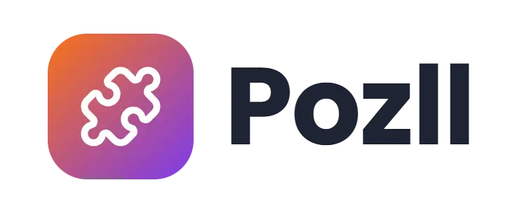 Pozll logo concept: a puzzle icon beside the Pozll wordmark