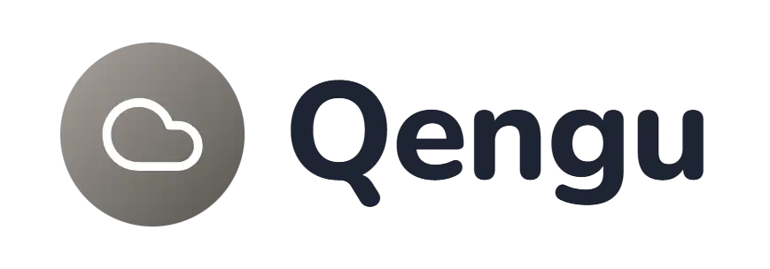 Qengu logo concept: a cloud icon beside the Qengu wordmark