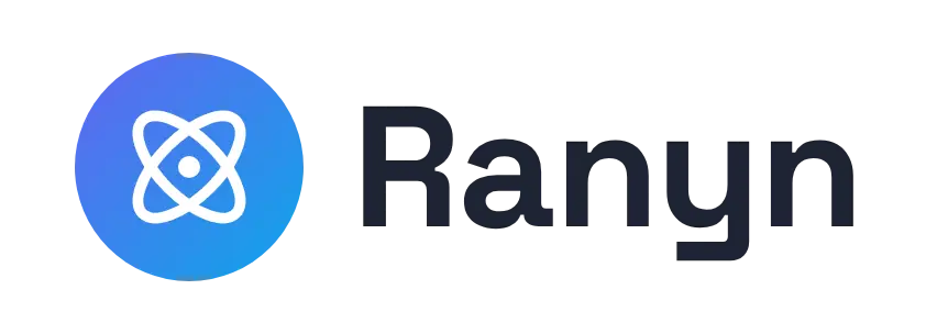 Ranyn logo concept: an atom icon beside the Ranyn wordmark