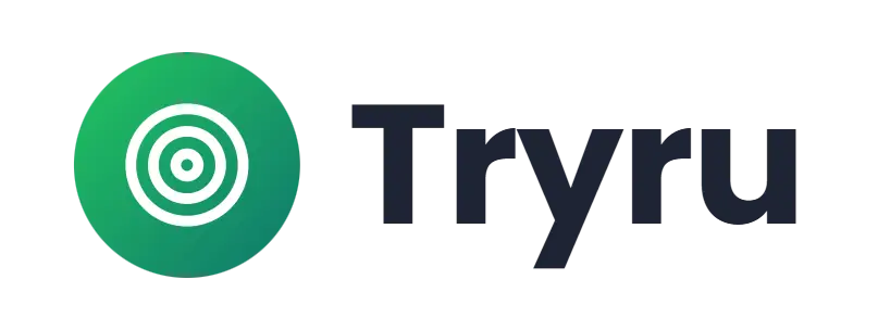 Tryru logo concept: a target icon beside the Tryru wordmark