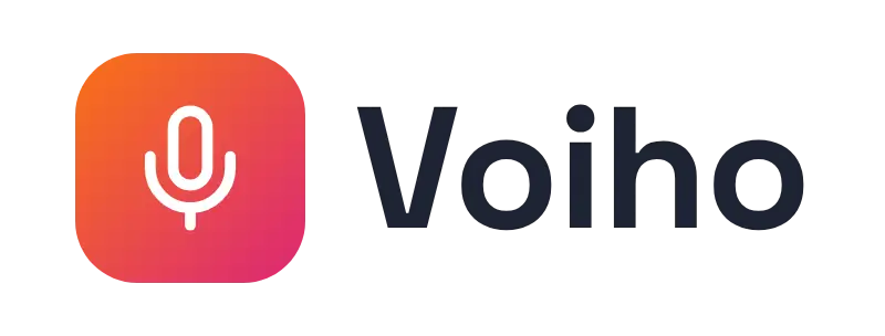 Voiho logo concept: a microphone icon beside the Voiho wordmark