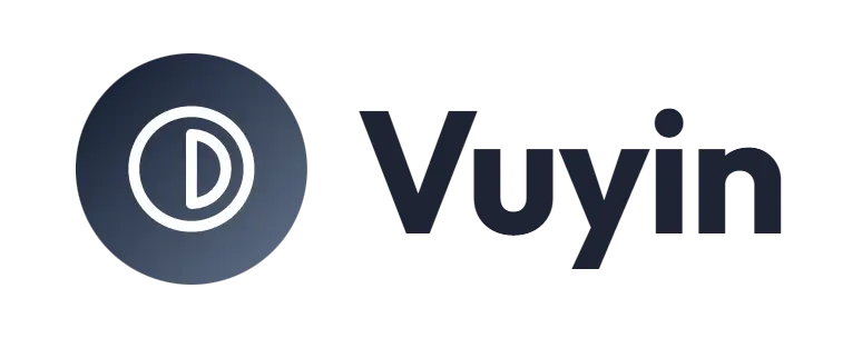 Vuyin logo concept: a half-circle icon beside the Vuyin wordmark