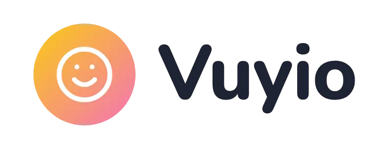 Vuyio logo concept: a smiling-face icon beside the Vuyio wordmark