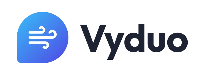 Vyduo logo concept: a wind icon beside the Vyduo wordmark