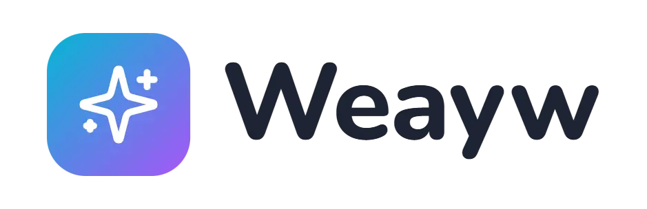 Weayw logo concept: a sparkle icon beside the Weayw wordmark