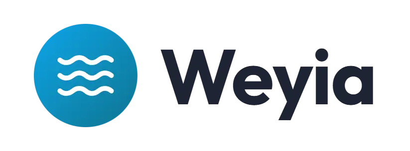 Weyia logo concept: a wave icon beside the Weyia wordmark