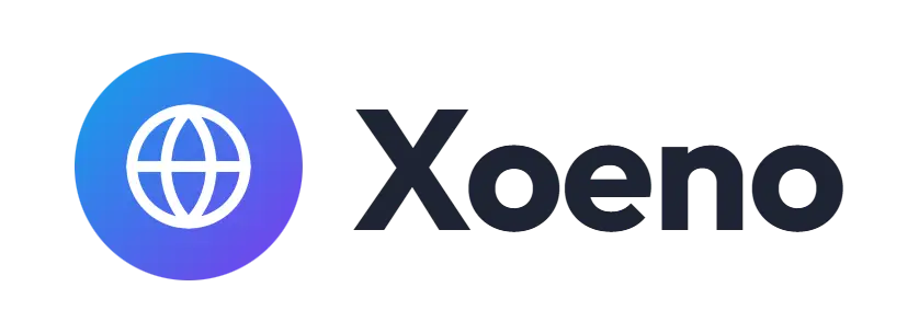 Xoeno logo concept: a globe icon beside the Xoeno wordmark