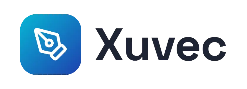 Xuvec logo concept: a pen-tool icon beside the Xuvec wordmark